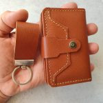 ست جاکارتی دکمه دار و جا کلیدی چرم طبیعی دست دوز | چرم اکبری - Image 10